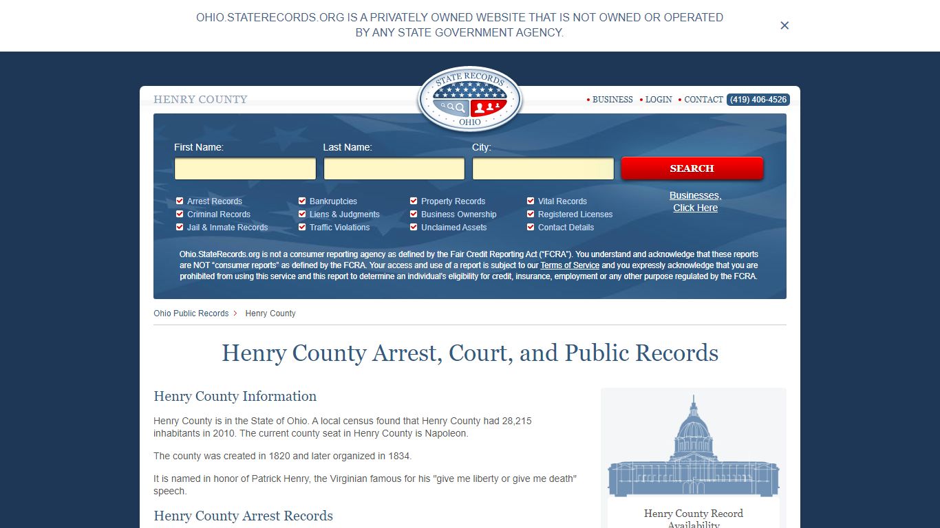 Henry County Arrest, Court, and Public Records